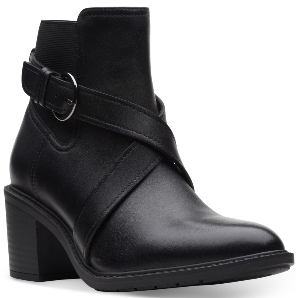 Clarks Scene Strap Women's Leather Ankle Boots, Size: 9.5, Oxford